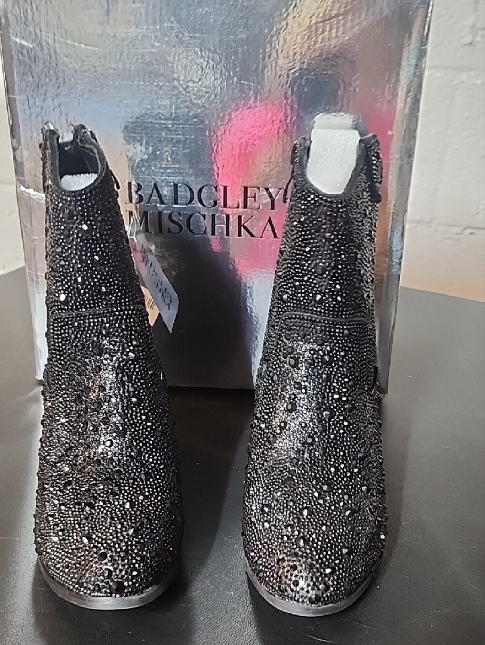 Badgley Mischka Black Girls Dress Boots - Picture 4 of 9